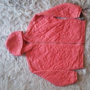 Wild Fable Coral Pink Hooded Quilted Jacket M NWT